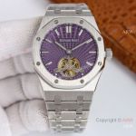 Swiss Replica Audemars Piguet Royal Oak Tourbillon Extra-Thin Purple Dial